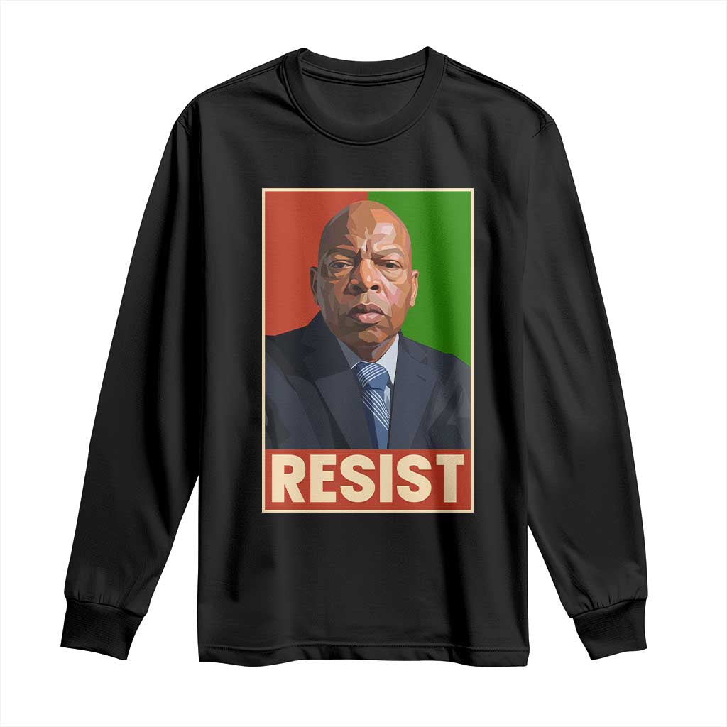 Resist Protest Civil Rights Long Sleeve Shirt John Lewis Black History