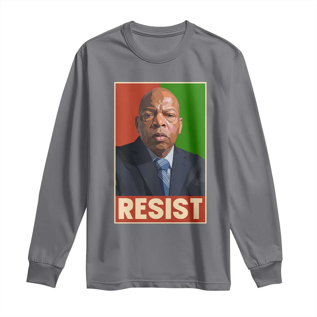 Resist Protest Civil Rights Long Sleeve Shirt John Lewis Black History