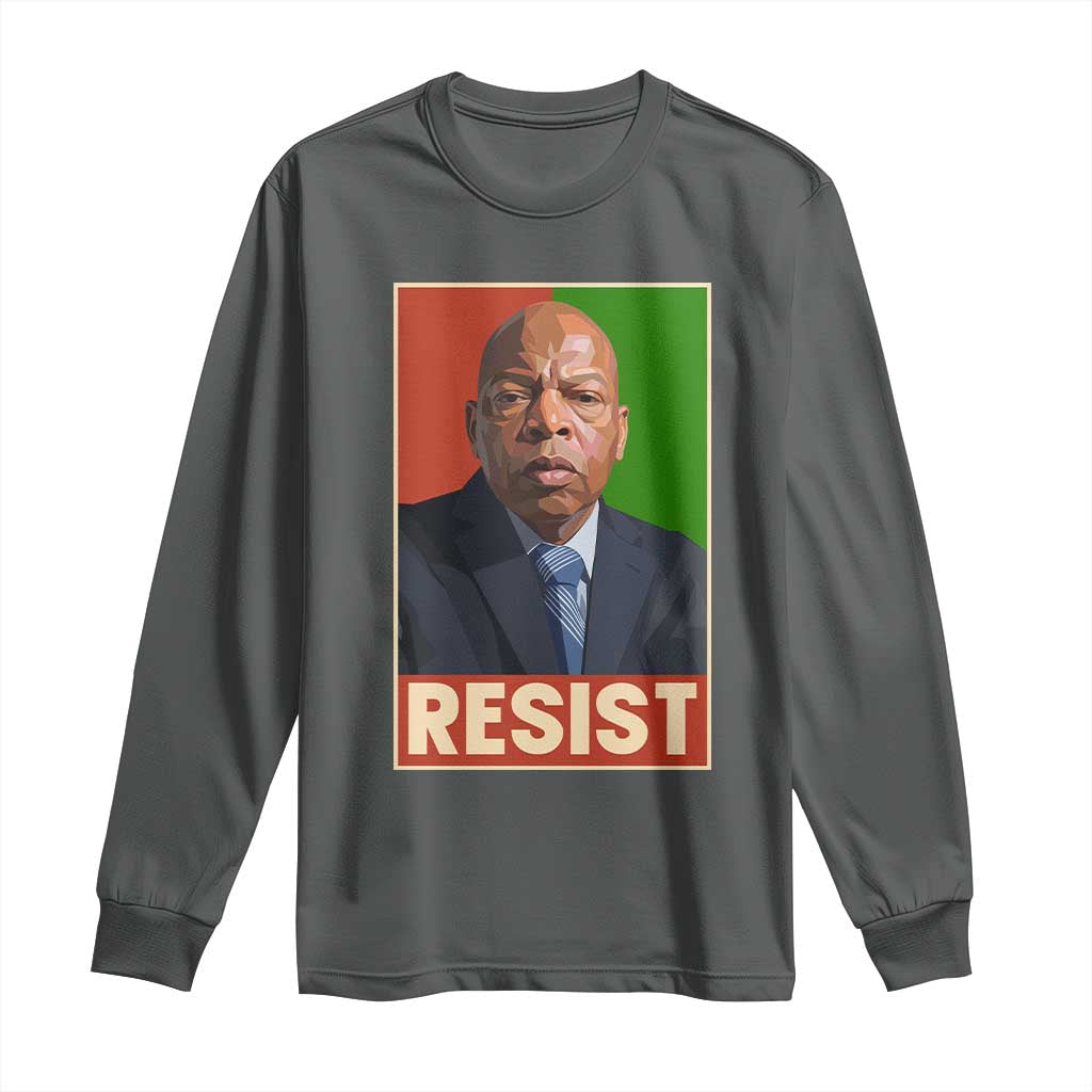 Resist Protest Civil Rights Long Sleeve Shirt John Lewis Black History