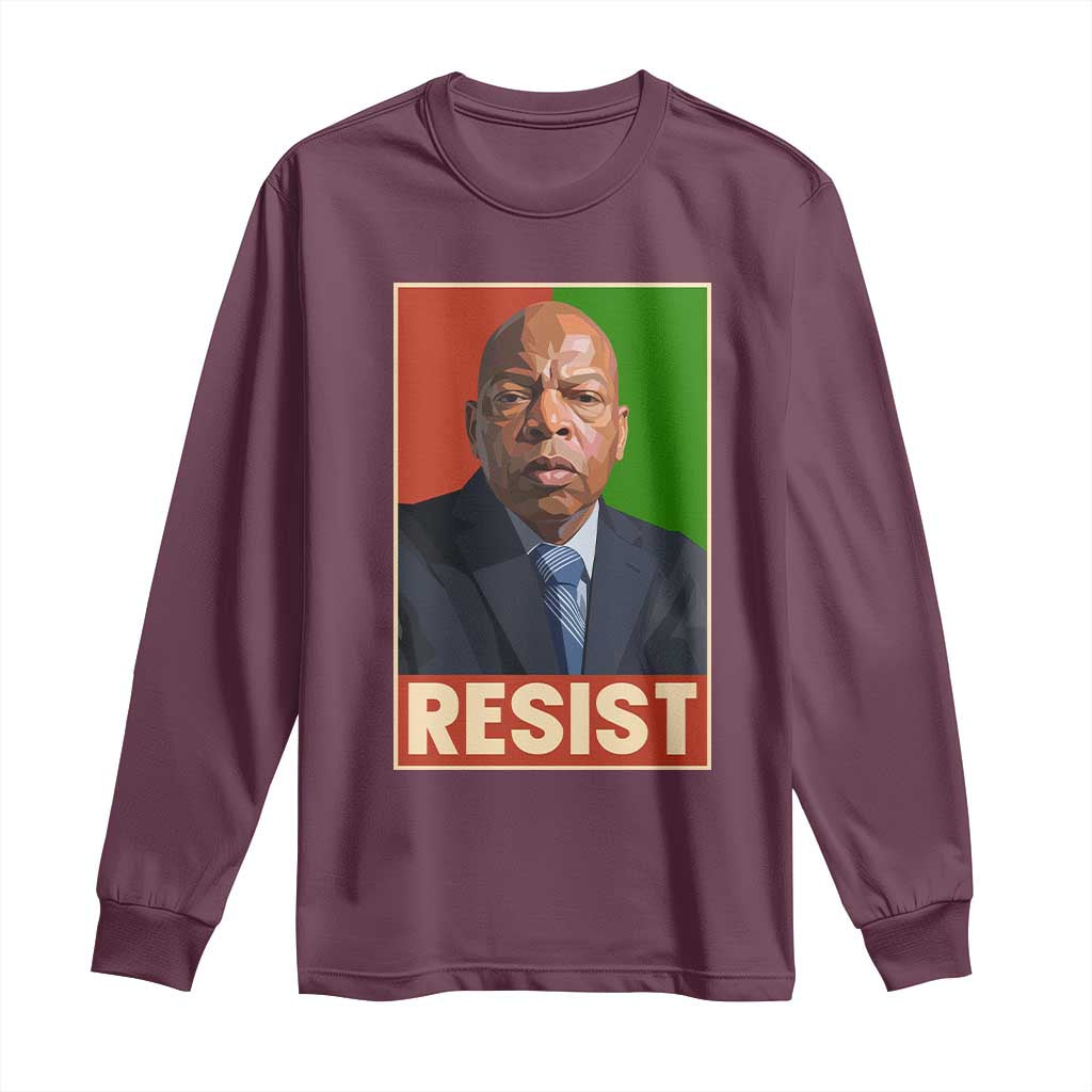 Resist Protest Civil Rights Long Sleeve Shirt John Lewis Black History