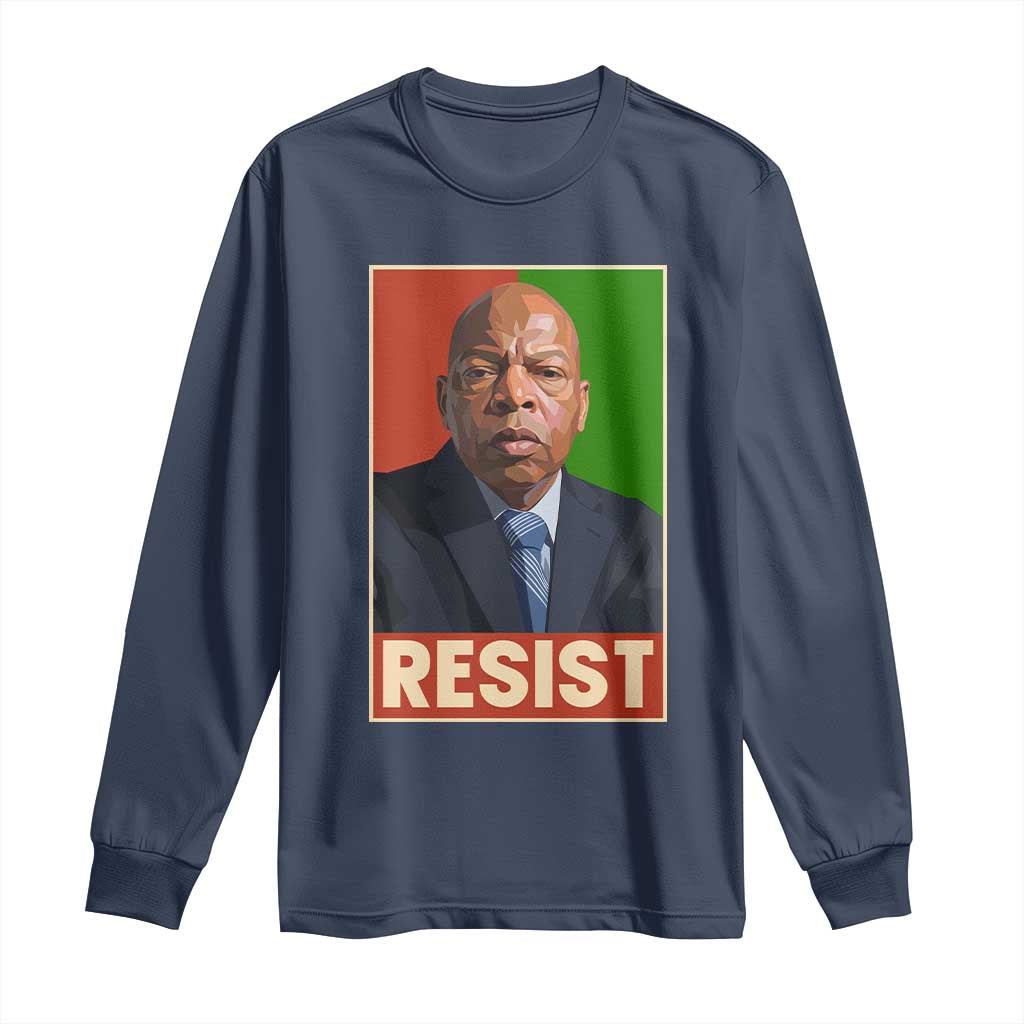 Resist Protest Civil Rights Long Sleeve Shirt John Lewis Black History