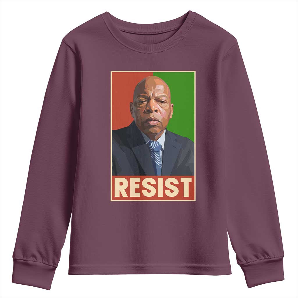Resist Protest Civil Rights Youth Sweatshirt John Lewis Black History