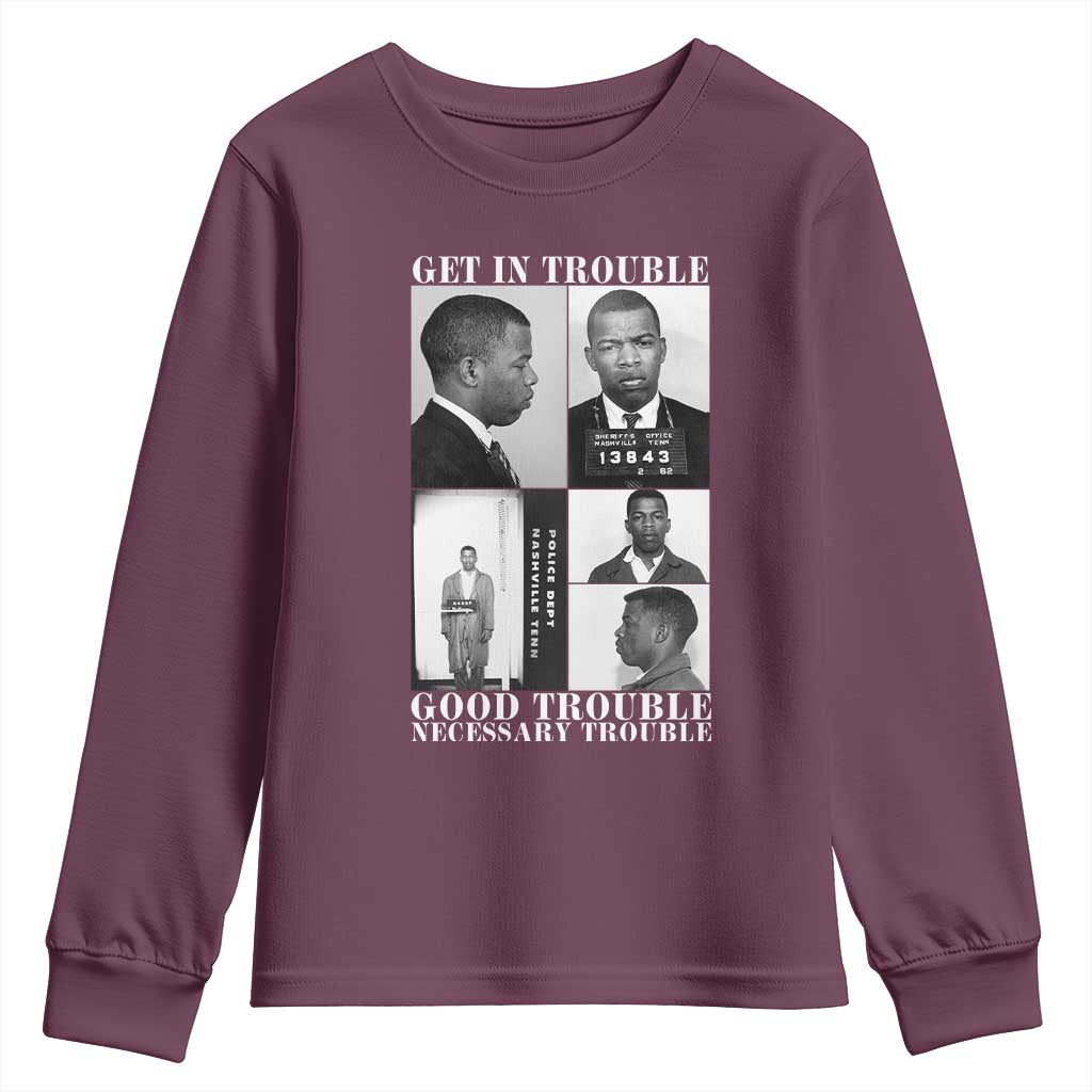 John Lewis Affrican American Youth Sweatshirt Get in Good Necessary Trouble