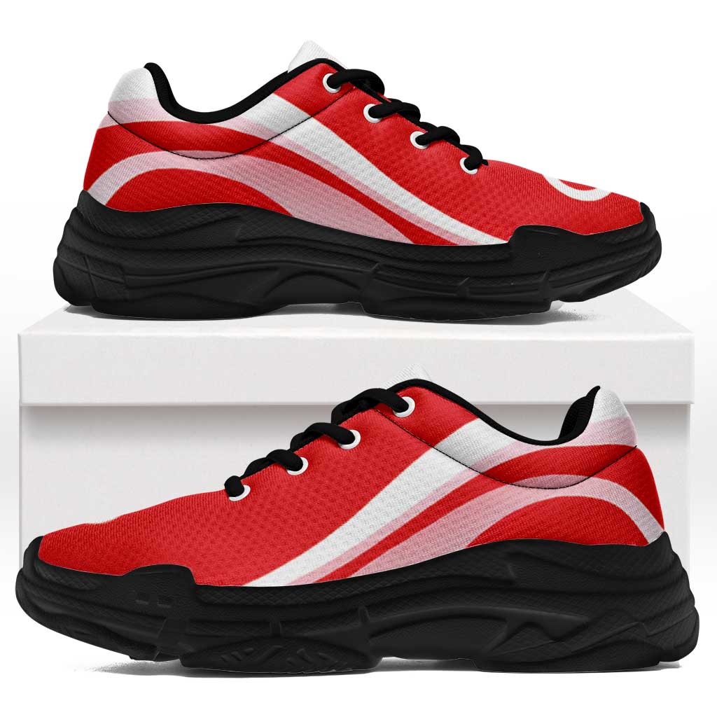 Tunisia Football Chunky Sneakers Flag-Inspired Curve Style