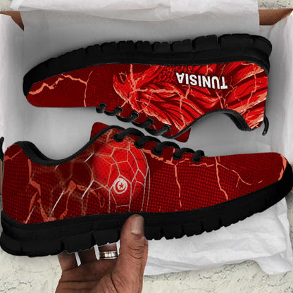 Tunisia Football Sneakers Eagle Cracked Texture Athletic