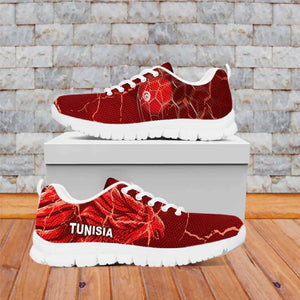 Tunisia Football Sneakers Eagle Cracked Texture Athletic
