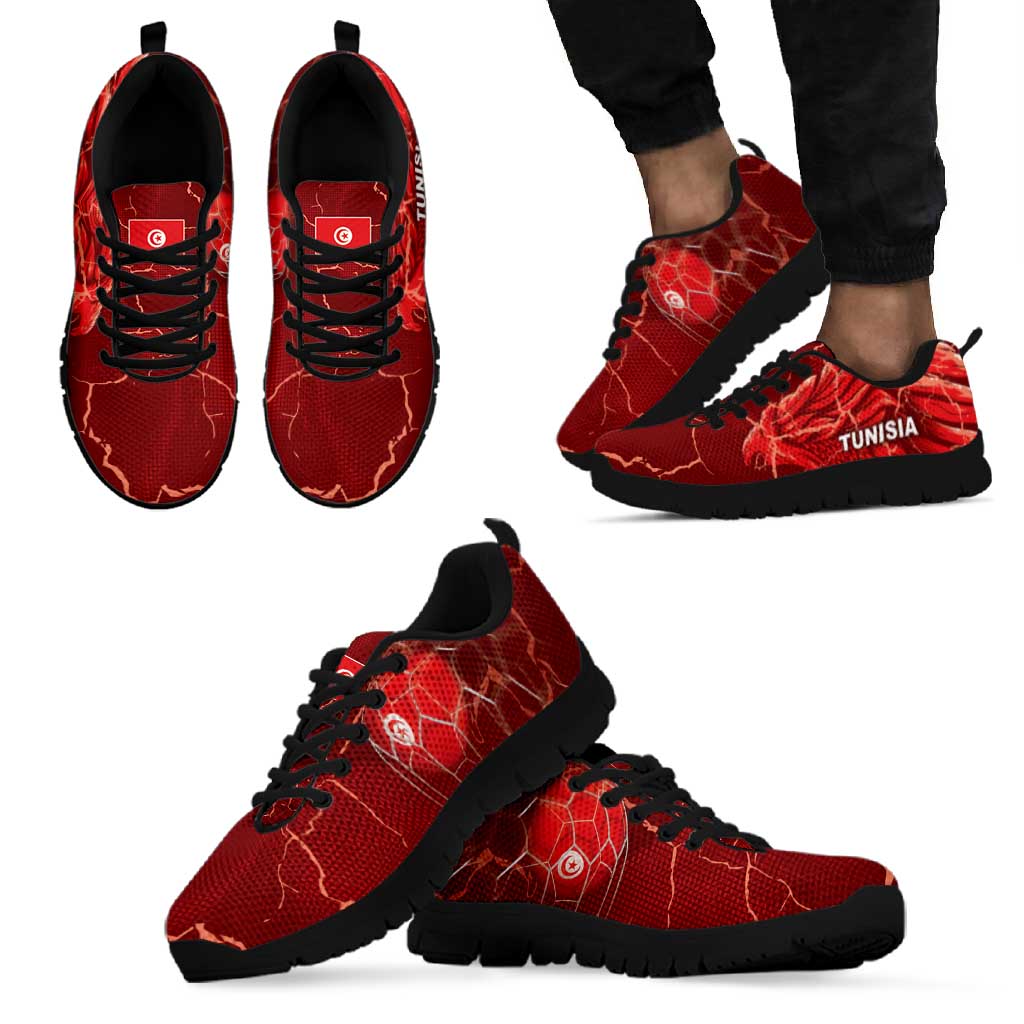 Tunisia Football Sneakers Eagle Cracked Texture Athletic