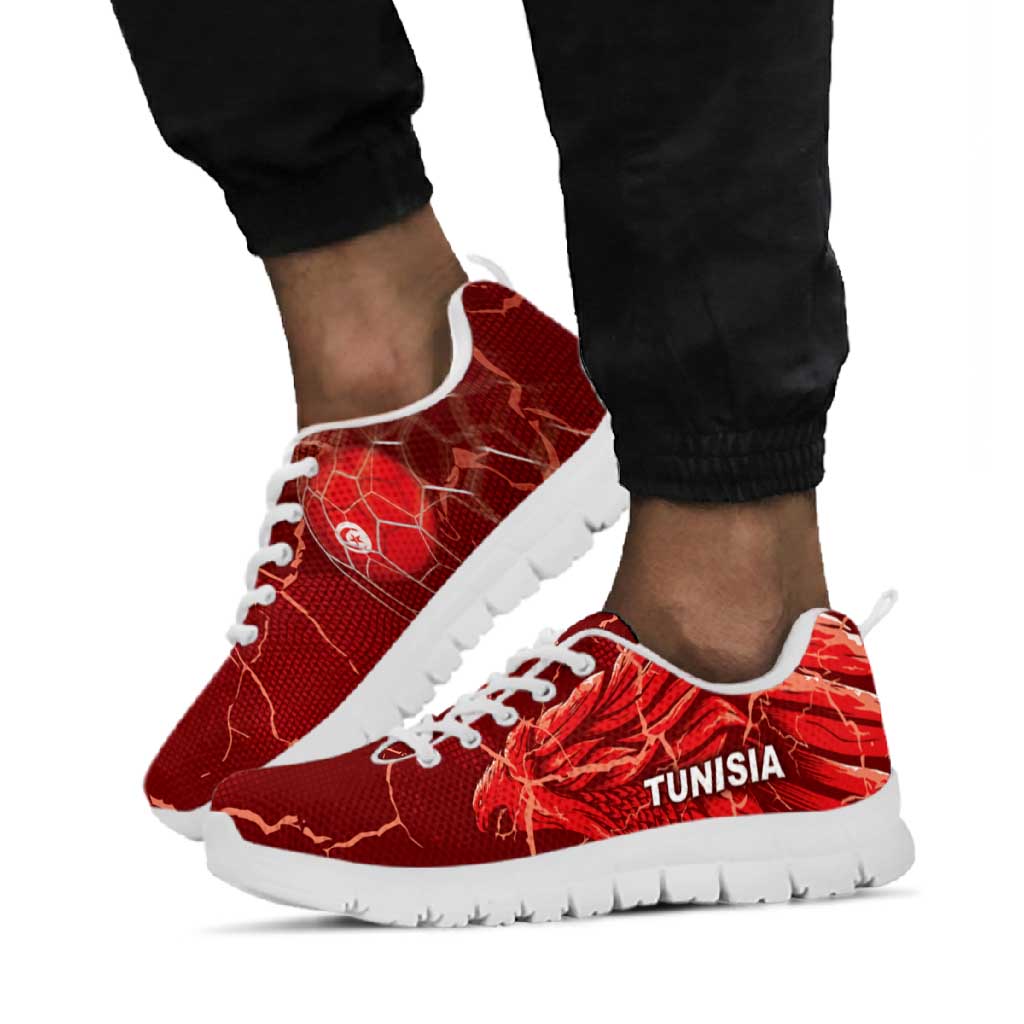 Tunisia Football Sneakers Eagle Cracked Texture Athletic