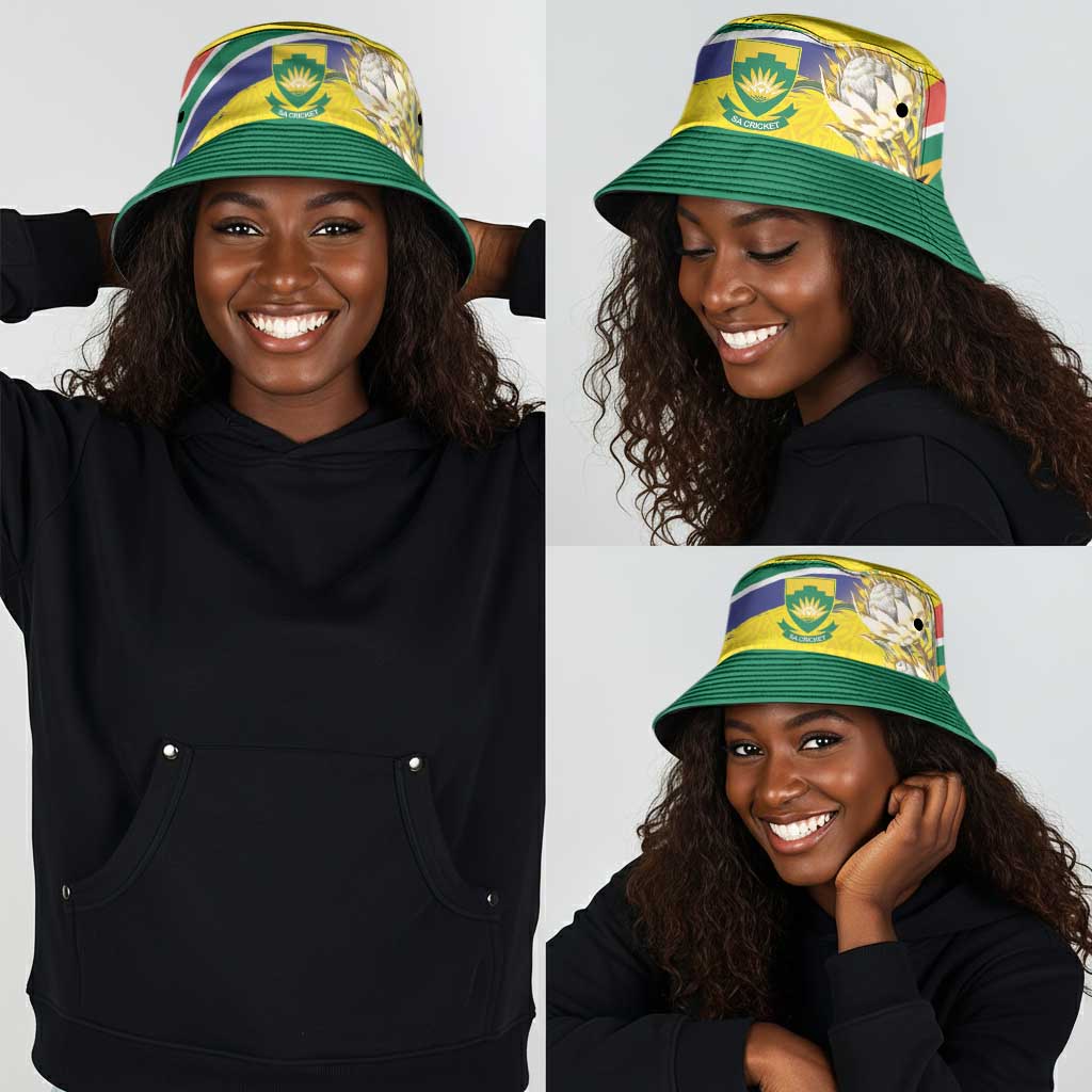 World Cricket South Africa Bucket Hat Protea Flower Come On Proteas!