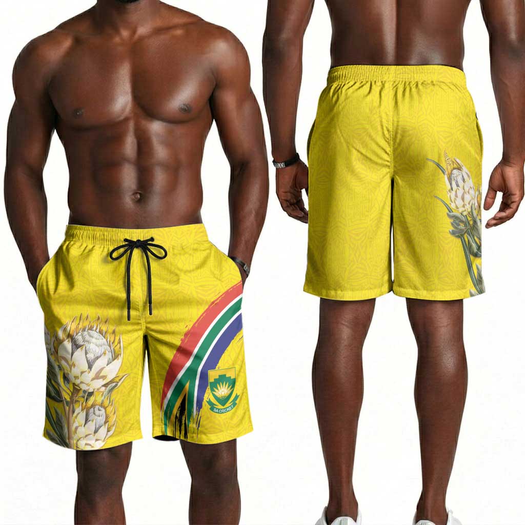 World Cricket South Africa Shorts for Men Protea Flower Come On Proteas!