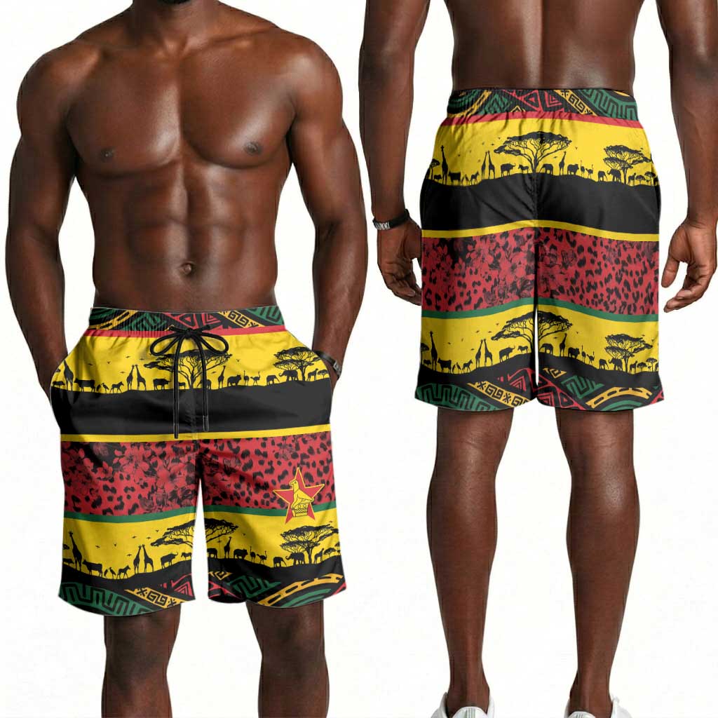 World Cricket Zimbabwe Shorts for Men Zimbabwe Bird Go Chevrons!